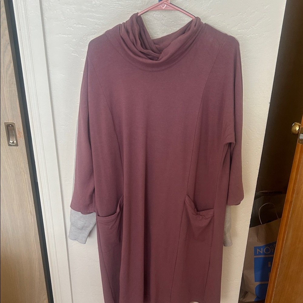 J. Jill Mauve Cowl Neck Dress